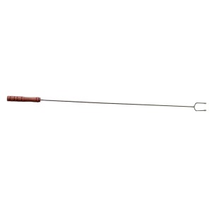 Langer Grillspieß (100 cm) aus Edelstahl mit Holzgriff für Würstchen und mehr.