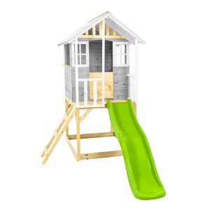 Zwerkules Spielhaus Valli 1 m. Rutsche 270 cm x 148 cm x 244 cm Grau FSC®