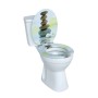 Sinobath WC-Sitz mit Absenk-Automatik, Steinstapel-Design. Offener weißer Toilettensitz mit Naturmotiv.