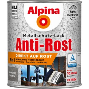 Alpina Metallschutz-Lack Anti-Rost Dunkelgrau Hammerschlag 750 ml