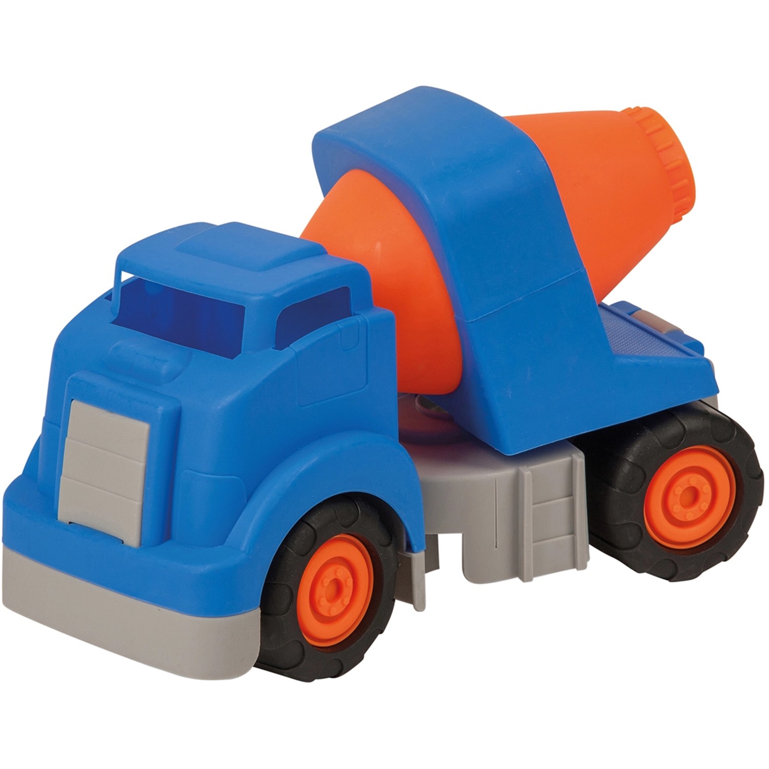 Happy People Sandspielzeug LKW, Betonmischer in Blau und Orange.
