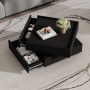 okwish Couchtisch mit Drehfunktion Stauraum Wohnzimmer 60x60x38cm Schwarz_2