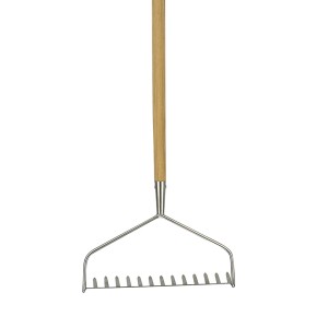 Kent & Stowe Gartenrechen mit Eschenholz-Stiel und 14 Zinken aus Edelstahl.