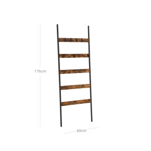 Vasagle Leiterregal mit 5 Ebenen, 60x176 cm, braun-schwarz. Sideboard im Leiterdesign.