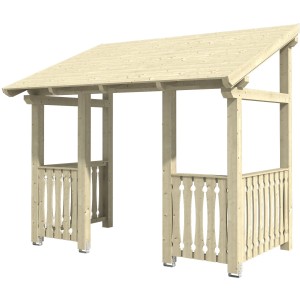 Skan Holz Haustür-Vordach Paderborn 8 Natur 336 cm x 202 cm