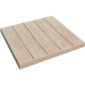 Häusler Woodstone Platte, naturbeige, 50x50 cm. Terrassenplatte mit täuschend echter Holzoptik.