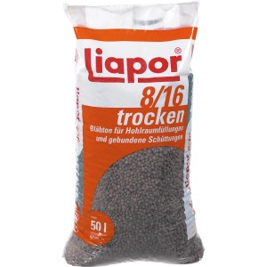 Sack Liapor Trockenschüttung 50 l, Körnung 8-16 mm, zur Wärme- und Schalldämmung, lose Schüttung.