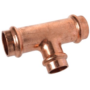 Kirchhoff CU-Reduzier-T-Stück, 28x15x28mm, blank. Kupfer Pressfitting für Sanitär- & Heizungsinstallation.