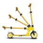 Gelber Six Degrees Aluminium Scooter Junior. Zeigt Höhenverstellung und Klappmechanismus. Sport & Fitnessgerät.