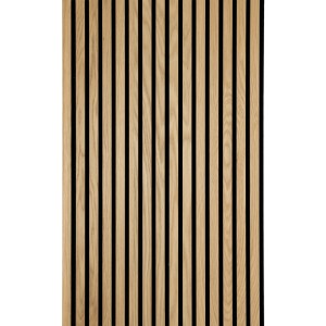 Akustikpaneel Eiche geölt, Wandverkleidung mit schwarzen Akustikfilz für bessere Raumakustik.