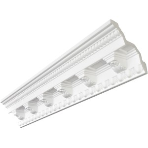 Weißes Zierprofil Gloria, 10x200 cm, für die Wand- und Deckengestaltung.