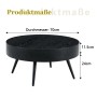 okwish Couchtisch mit Rundem Design und Metallbeinen für Wohnzimmer cm 70x70x35 Schwarz_5