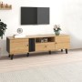 okwish TV Schrank mit Schubladen Stauraum Holzdesign 170x40x50.5cm Natur Schwarz_3