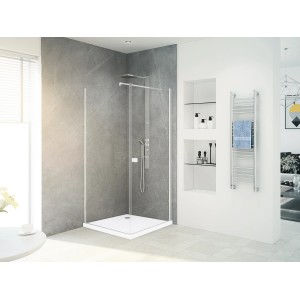 baliv Dusch-Drehtür DUK-80.30T, 80x190 cm, Chrom, für Eck- und Nischenbau.