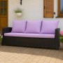 Lila Setgarden Gartenkissen für Polyrattan-Möbel, 120x60x50 cm, 2-Sitzer Gartensofa.