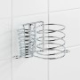 Wenko Haartrockner- & Glätteisenhalter Milano aus verchromtem Metall an weißer Wand.