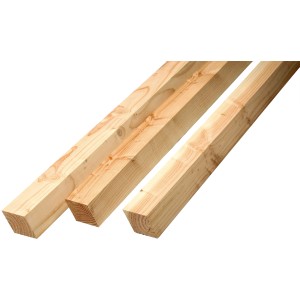 Rhombus-Fassadenprofile aus Douglasie, 28x58/70x2000 mm, für Fassadenverkleidung.