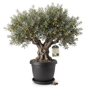 BigDean 62cm Blumentopf Mit Untersetzer Rund Anthrazit Wetterfester Pflanzkübel Wasserablauf UV Beständig Aus Bruchsicherem Kunststoff Innen Plus