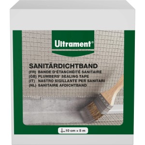 Ultrament Sanitärdichtband, 5m x 10cm, grau, zur Abdichtung von Bad und Dusche.
