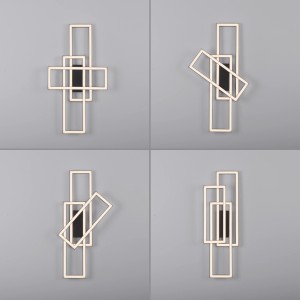 Just Light. LED-Deckenleuchte Iven Schwarz 65 x 34,8 cm