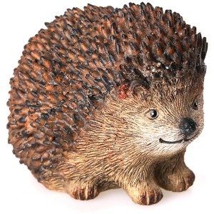 Deko-Igel aus Polyresin, braun-beige, für die Gartendekoration.