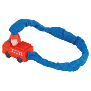 Prophete Kettenschloss im Feuerwehrdesign, blau, 165x120mm, für Kinderfahrräder.