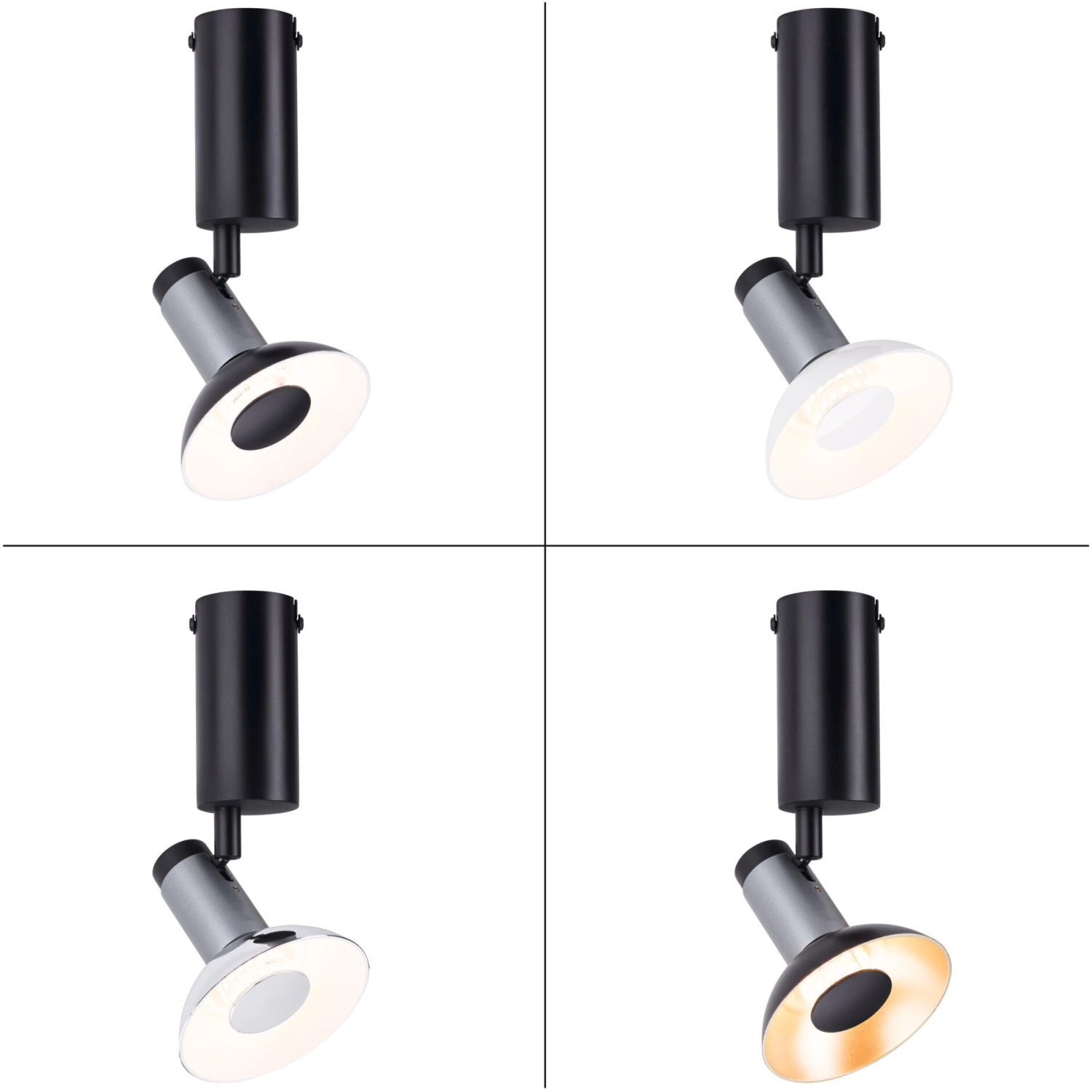 Paulmann Runa Deckenleuchte, schwarz-anthrazit, verschiedene Lichtfarben. Wandlampe mit GU10 Fassung.