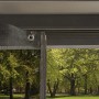 Detailaufnahme Moskitonetz am anthrazitfarbenen Sojag Aluminium Pavillon Messina.