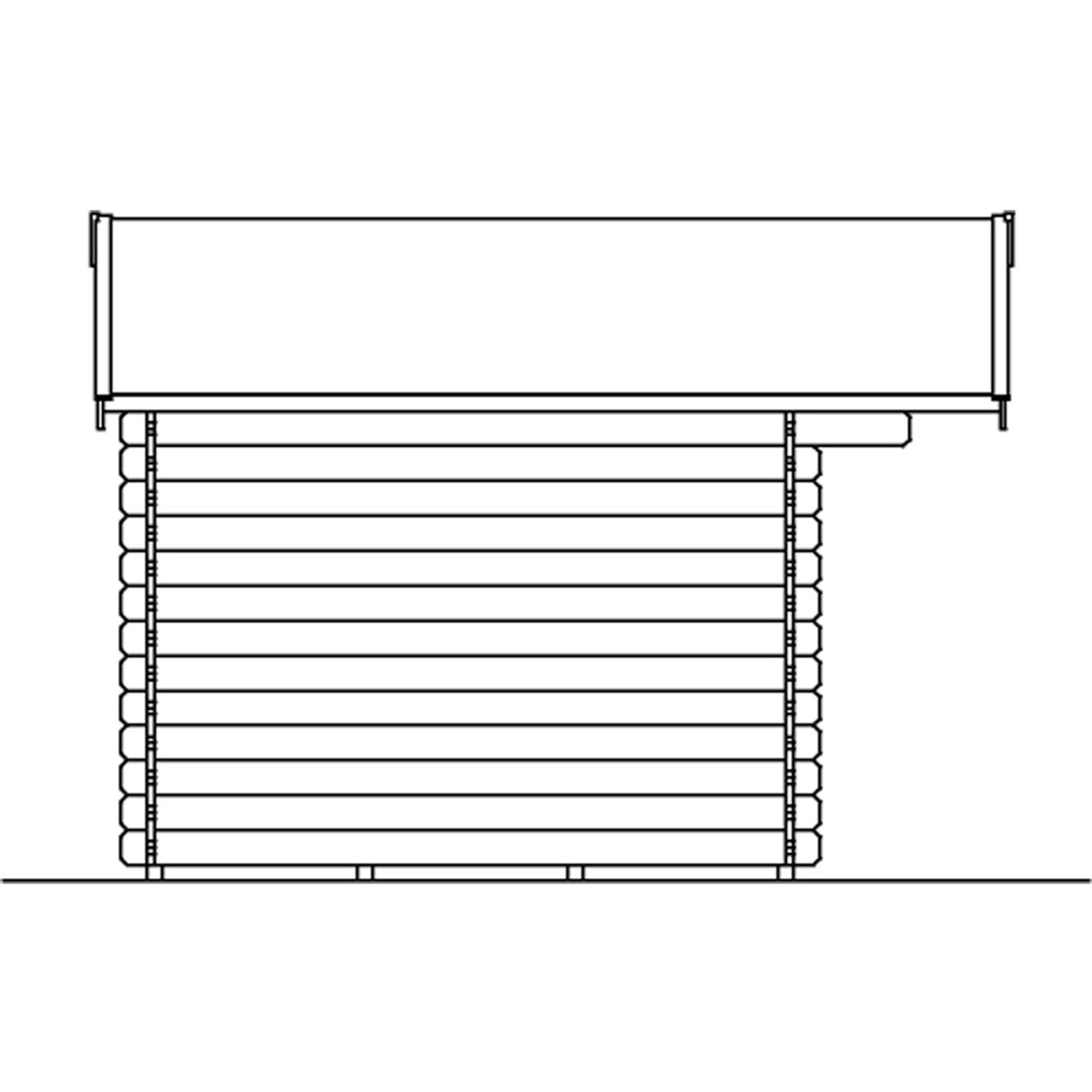 Abbildung eines Skan Holz Gartenhauses Faro 2, 300x250 cm, aus unbehandeltem Holz.
