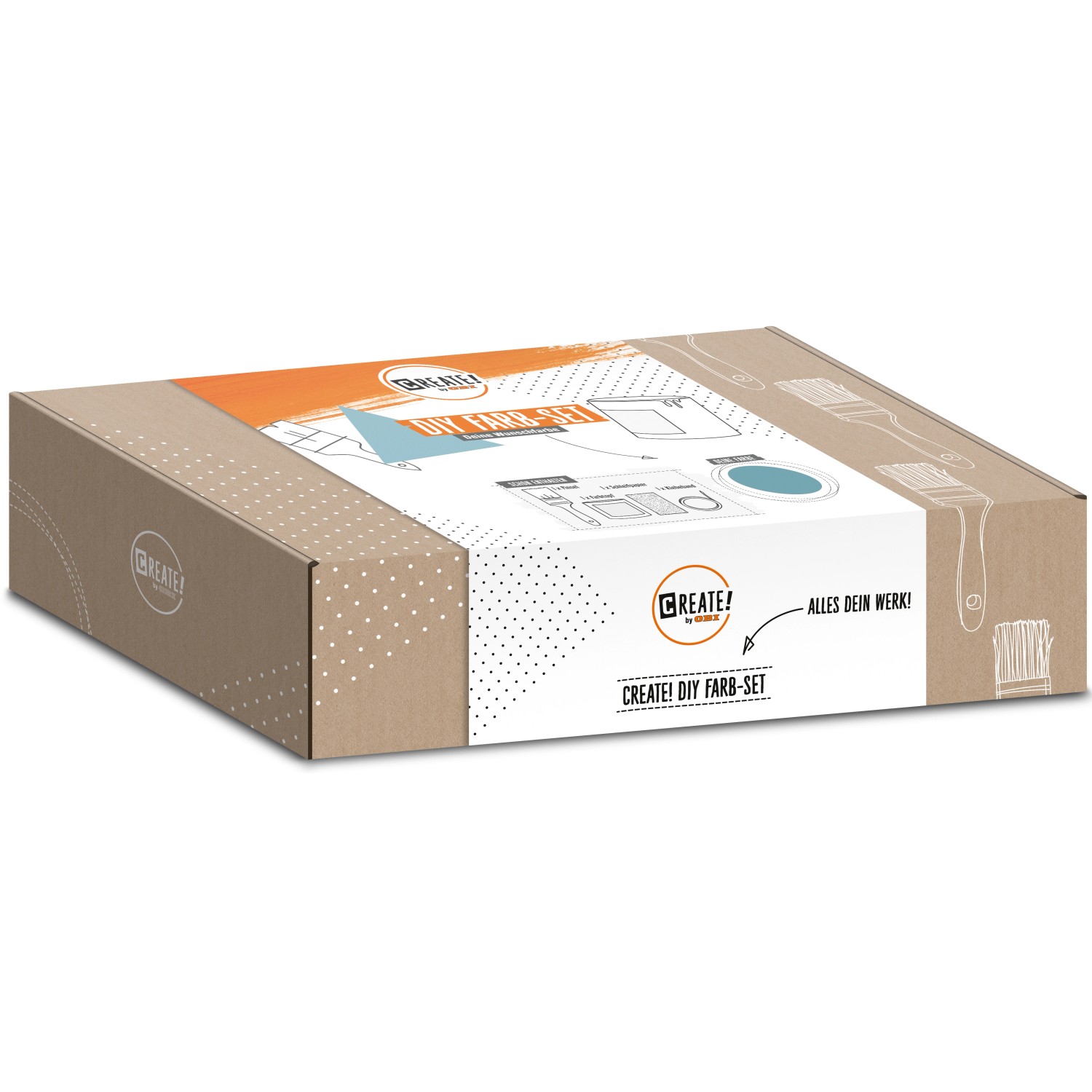 CREATE! by OBI DIY Farb-Set Petrol, 125ml, im Karton mit Malzubehör.