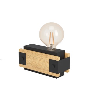 Eglo Tischleuchte Layham Braun-Schwarz 10 cm x 8,5 cm x 20 cm 1-flammig