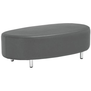 Grauer Hocker Aaalborg für Lounge-Gartenmöbel, Kunstleder, modernes Design.