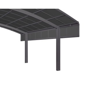 Ximax Carport Seitenwand, 1 Modul, 50 cm, Schwarz. Zubehör zur Erhöhung des Windschutzes.