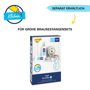 Grohe QuickGlue S2 Klebeset für Brausestangen-Sets, zur einfachen Montage ohne Bohren.