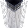 Eckige Gabiona Blumensäule, feuerverzinkt, 102x42x42 cm mit Pflanzkorb.