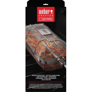 Weber Crafted Drehspießkorb aus Draht für Grill-Drehspieße, ideal für Pommes und Popcorn.