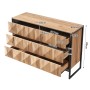 okwish Sideboard mit Metallbeinen Erhöhten Türen Wohnzimmer 120x40x80cm Schwarz Natur_5