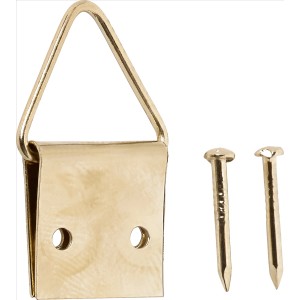 LUX Klappöse vermessingt, Größe 4, 6 Stück, für Bilderrahmen. Inkl. Stifte zur Befestigung.