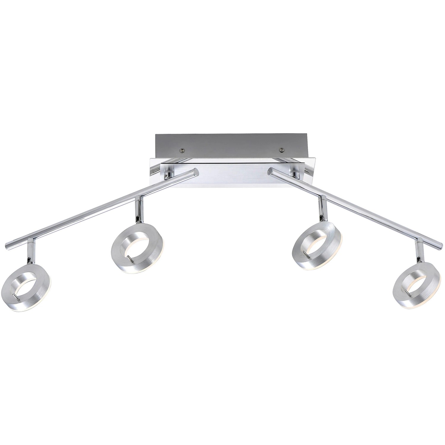 Paul Neuhaus Sileda LED-Spot, 4-flammig, Aluminium matt. Moderne Deckenleuchte mit schwenkbaren Spots.