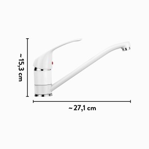 Weiße baliv Küchenarmatur KI-1186, Einhebelmischer mit schwenkbarem Auslauf.