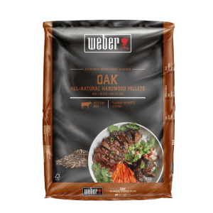 Weber Holzpellets Eiche 8kg im Sack, Grillanzünder für authentischen Holzfeuer-Geschmack.