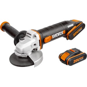 Worx Akku-Winkelschleifer WX800 20V mit Akku. Kompakte Schleifmaschine für Heimwerker.