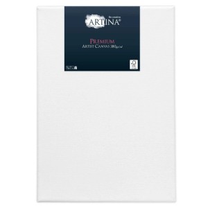 Artina Premium Keilrahmen, 50x70 cm, weiße Leinwand aus Baumwolle auf Holzrahmen.