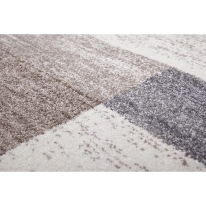 Kayoom Kurzflorteppich Falkland Port Louis, beige-silber, meliertes Patchwork-Design, 200x290 cm.