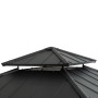 Detailaufnahme des anthrazitfarbenen Stahldachs vom Sunjoy Gazebo Pasu Pavillon.