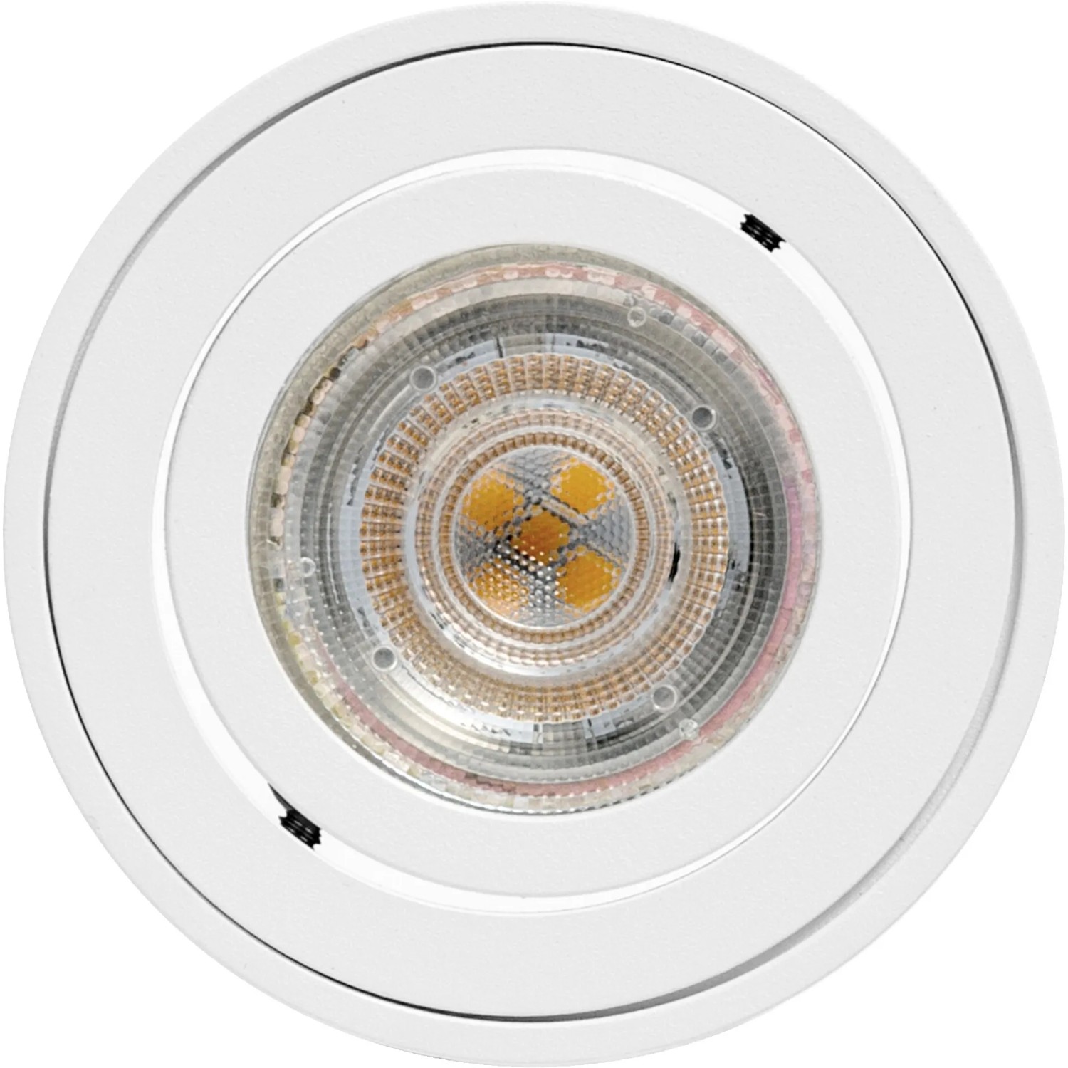 Ledvance Spot, 1-flammig, weiß, Ø 8 cm, Detailansicht der GU10 Fassung.
