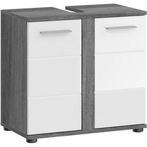 Waschbeckenunterschrank Blake Hochglanz Weiß 60 cm zweitürig