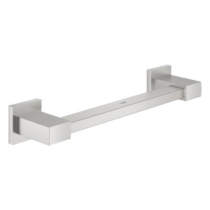 Grohe QuickFix Wannengriff Start Cube Supersteel, 354 mm, aus Metall mit verdeckter Befestigung.