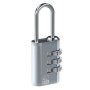 Silbernes Basi Kofferschloss KS 611 aus Aluminium mit 3-stelliger Zahlenkombination. Ideal für Reisegepäck.