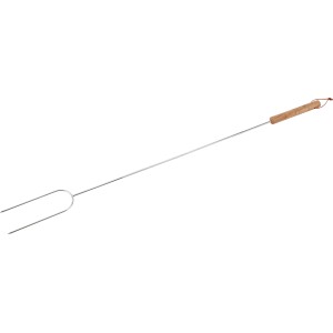 Jamestown Lagerfeuer-Spieß, 75 cm, mit Holzgriff. Grillutensil für sicheres Grillen am offenen Feuer.